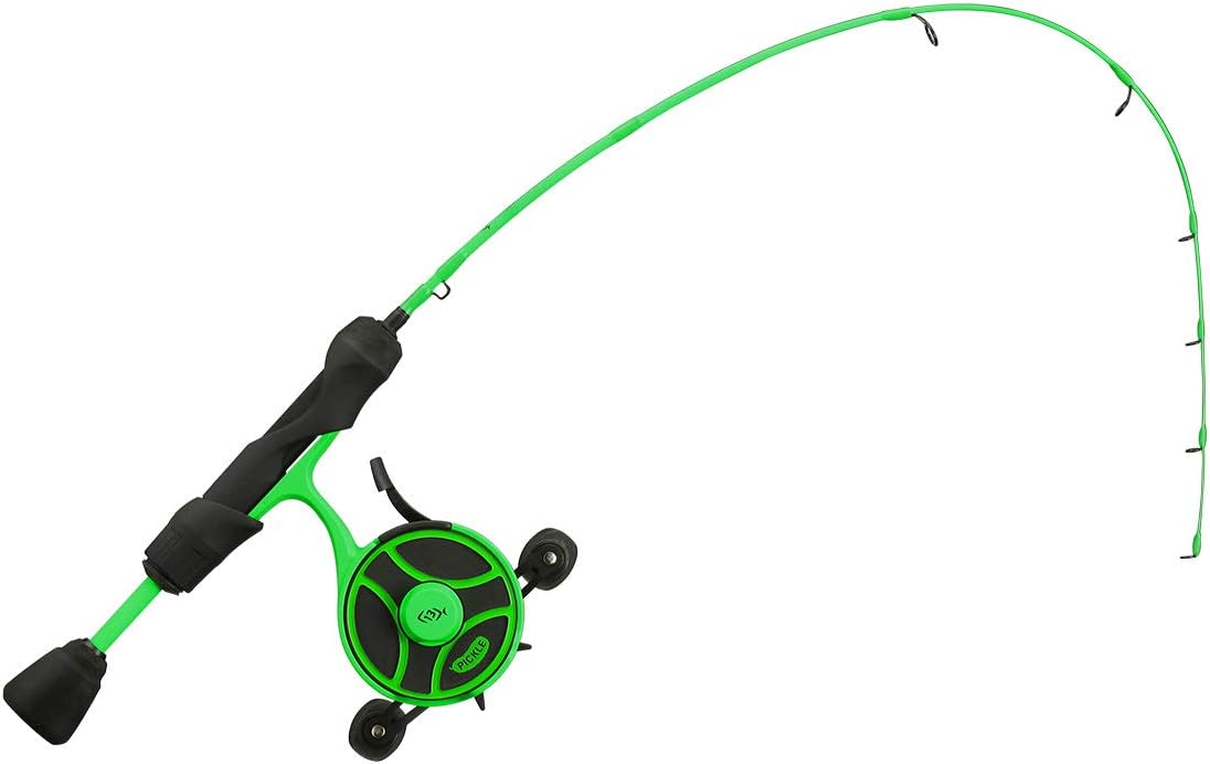 13 FISHING, BRAND, CATEGORY, ROD & REEL COMBOS, 13 FISHING - FreeFall Ghost Radioactive Pickle - Inline Ice Fishing Combos