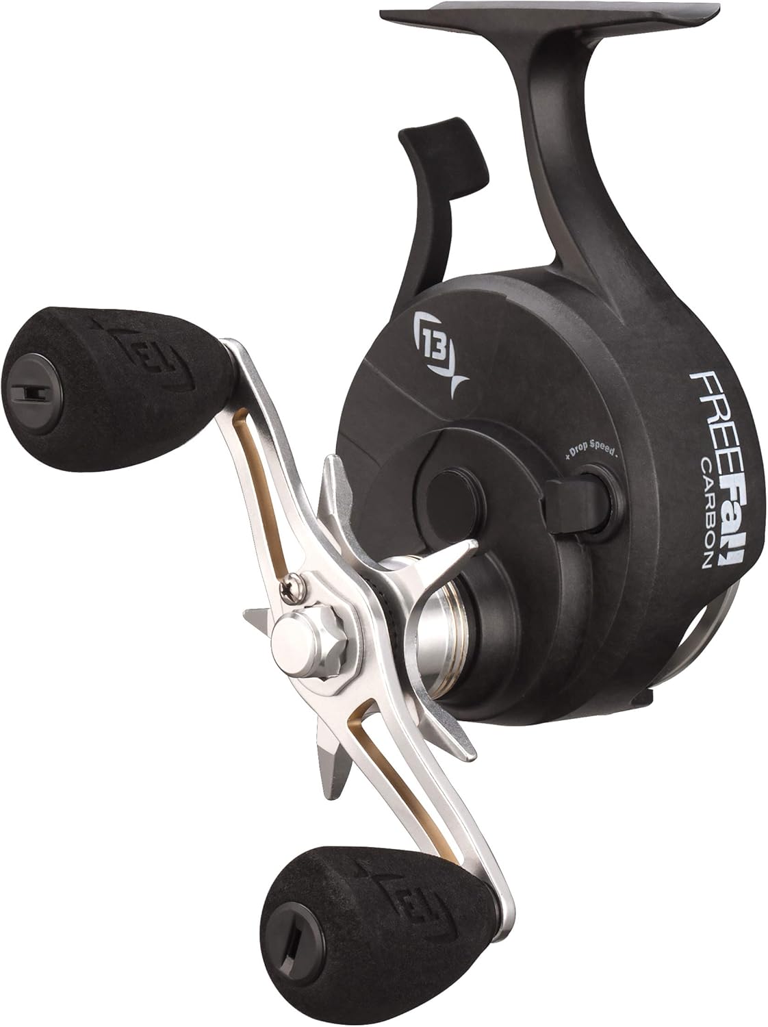 13 FISHING, BRAND, CATEGORY, REELS, 13 FISHING - Freefall Carbon - Inline Ice Fishing Reels - 2.5:1 Gear Ratio