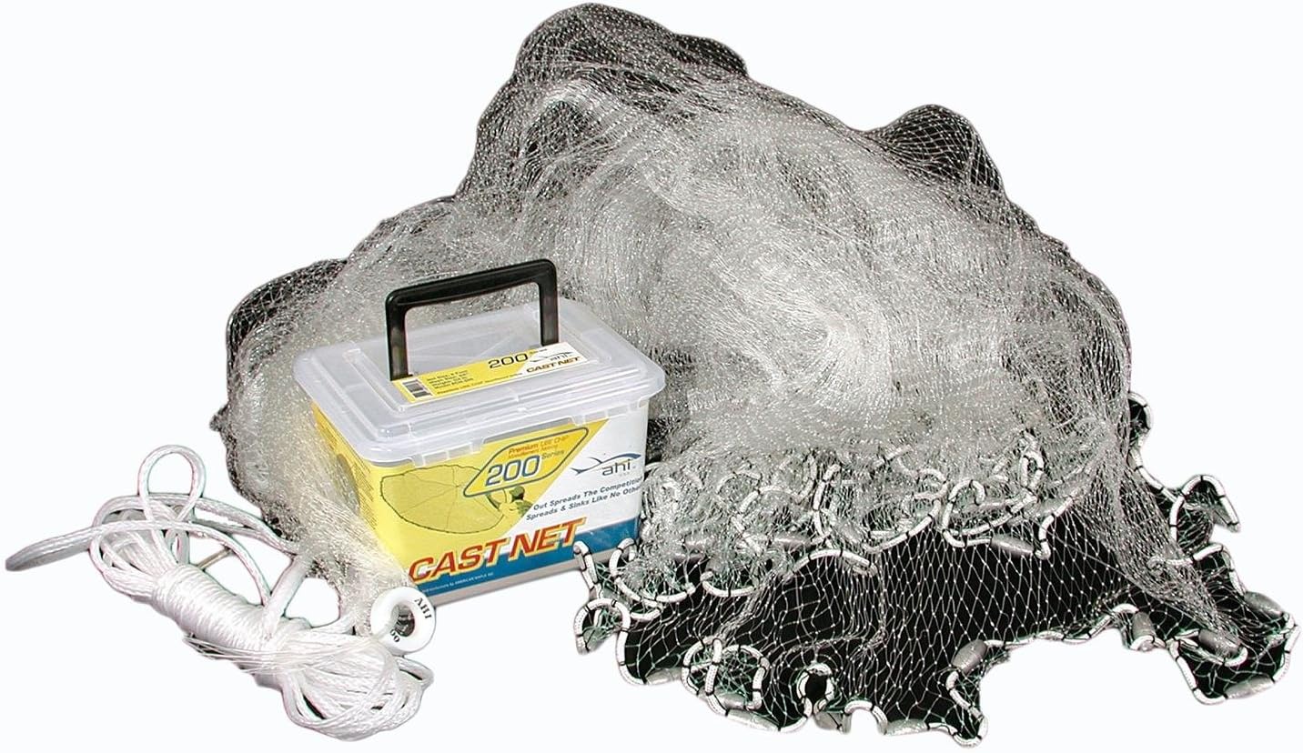 AHI, BRAND, CATEGORY, NETS, AHI USA 200 Series Cast Fishing Net, Clear, 6-Feet, Multi, One Size