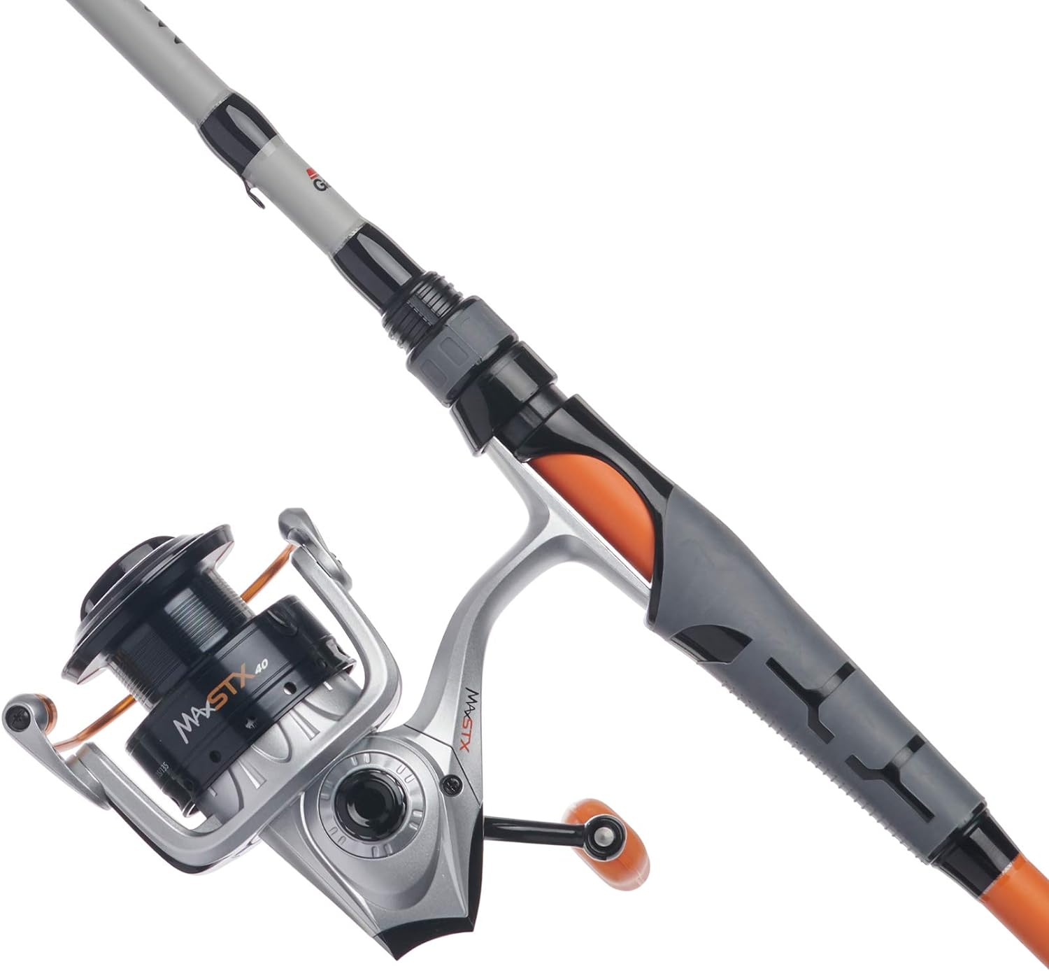 ABU GARCIA, BRAND, CATEGORY, ROD & REEL COMBOS, Abu Garcia 5’6” Max PRO Fishing Rod and Reel Spinning Combo, 5+1 Ball Bearings with Lightweight Aluminum Spool, 2-Piece Rod, Orange