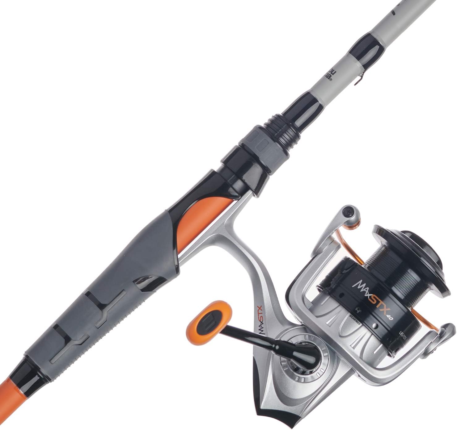 ABU GARCIA, BRAND, CATEGORY, ROD & REEL COMBOS, Abu Garcia 5’6” Max PRO Fishing Rod and Reel Spinning Combo, 5+1 Ball Bearings with Lightweight Aluminum Spool, 2-Piece Rod, Orange