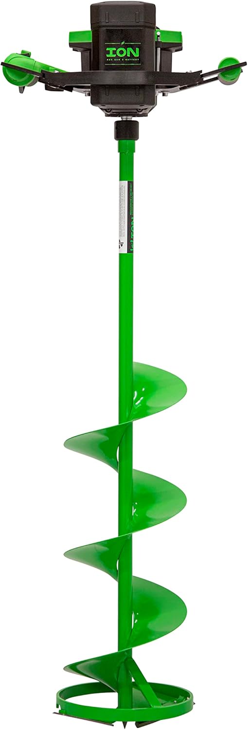 BRAND, CATEGORY, ICE AUGERS, ION ICE FISHING, Alpha Series Electric Ice Auger, Gen 3, 40V Lithium-ion Battery, Green