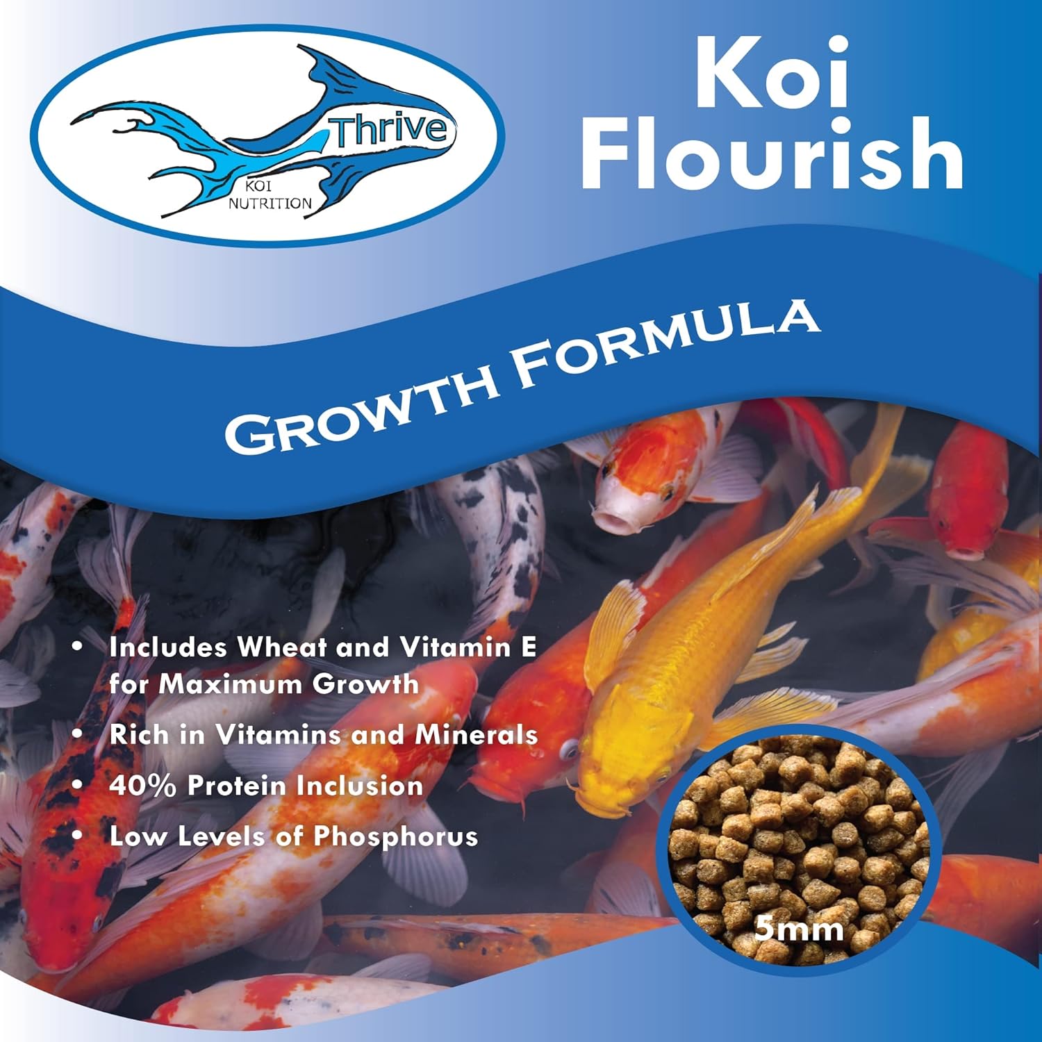 ANJON MANUFACTURING, AQUARIUM FISH, BRAND, CATEGORY, Anjon Manufacturing Thrive Koi Flourish Growth Formula Fish Food 20 Pound Bag - TKF20LB