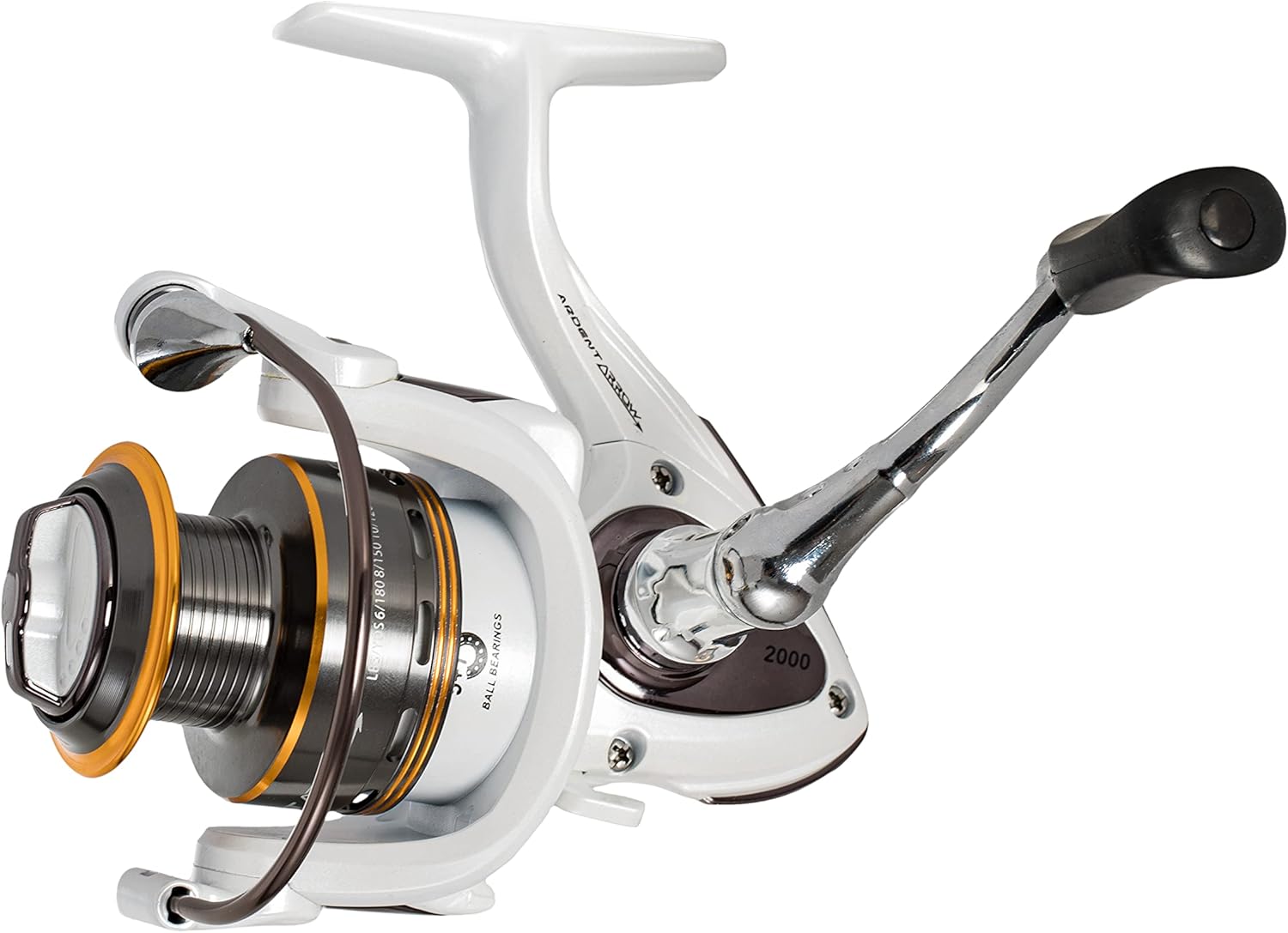 ARDENT, BRAND, CATEGORY, REELS, Ardent Arrow 5.0:1 Spinning Fishing Reel - Left or Right Hand White / Orange, 2000