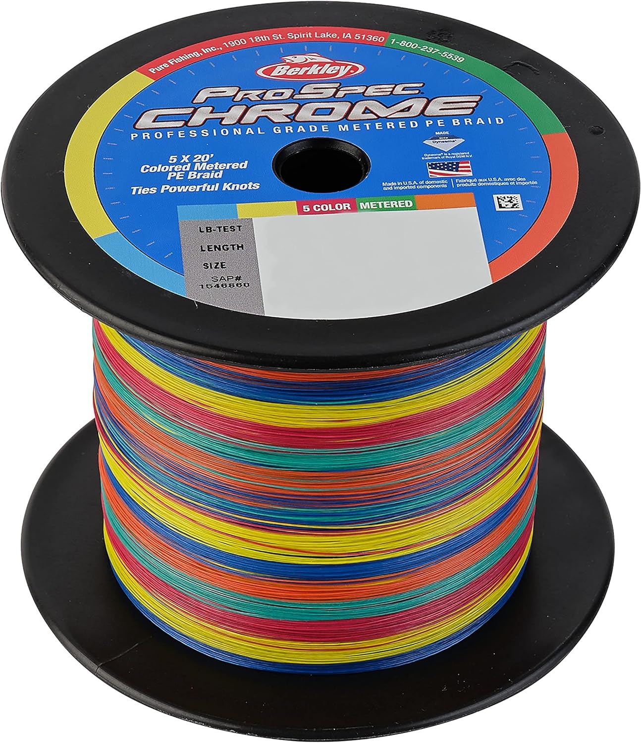 BERKLEY, BRAIDED LINE, BRAND, CATEGORY, Berkley ProSpec Chrome 5x20' Metered Saltwater Braid Fishing Line