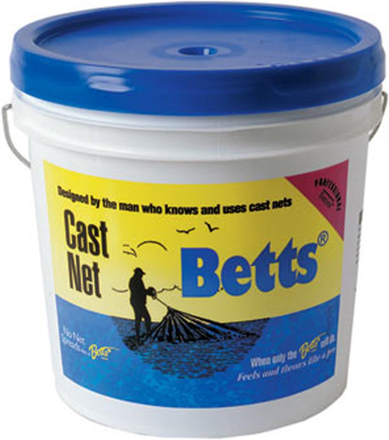 BETTS, BRAND, CATEGORY, NETS, Betts 18-9 Professional Series Mullet Mono Cast Net, 9-Foot Length, 1-Inch Mesh, Clear Finish