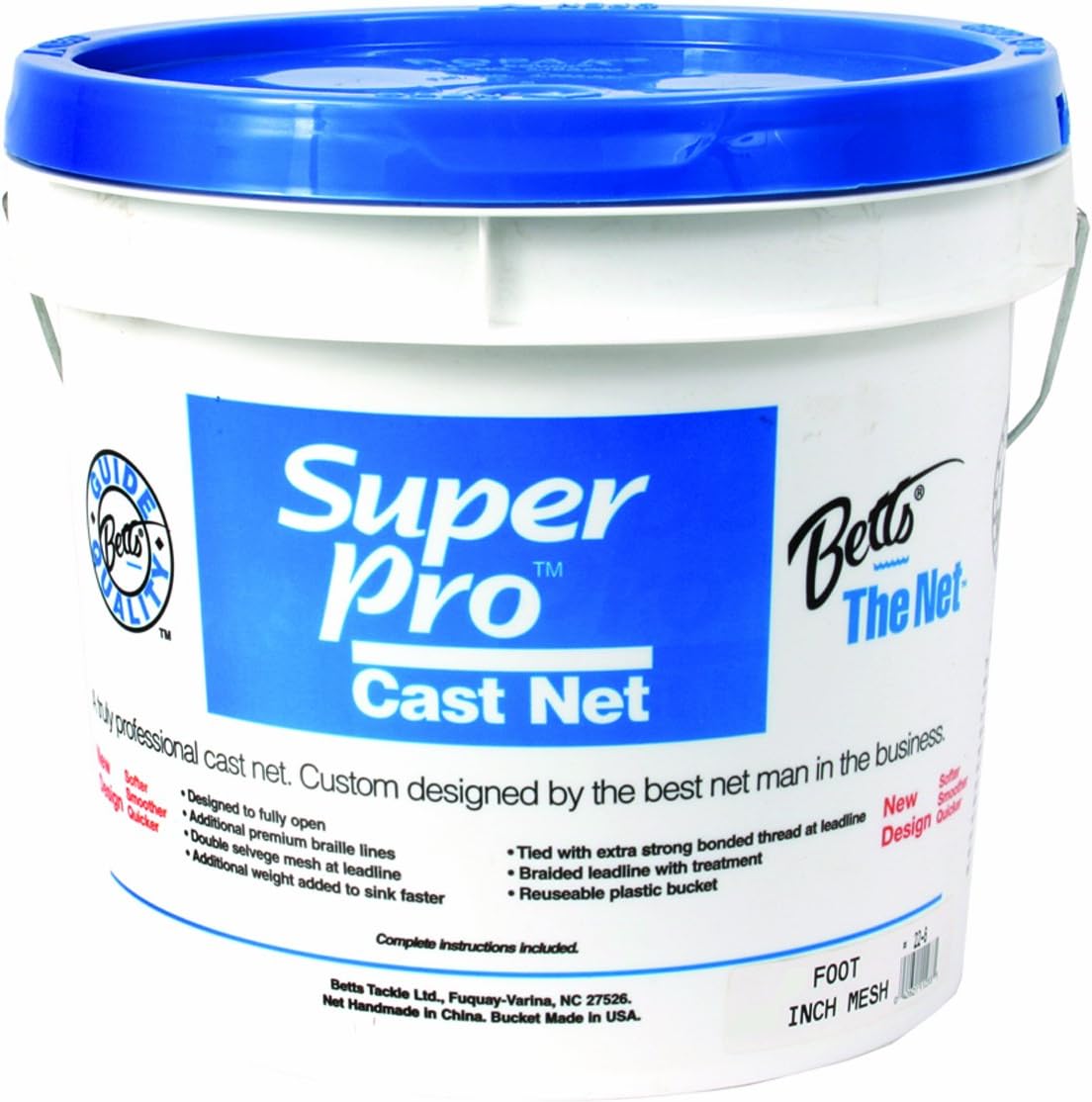 BETTS, BRAND, CATEGORY, NETS, Betts Super Heavy Super Pro 10-Foot Mono Cast Net with 3/4-Inch Mesh