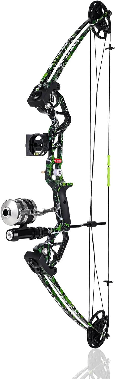 BRAND, CATEGORY, COMPOUND BOWS, MOTION ZEUS, Bowfishing Bow Kit with 3 Arrows 15-45 LBS Draw Length 18"-29.5", Fishing Reel Hunting Shooting Fish for Compound Bow Right Hand,Fully Adjustable