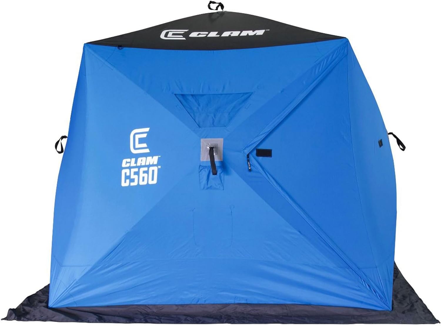 BRAND, CATEGORY, CLAM, CLAM, SHELTERS, CLAM 14477 C-560 4 Person 7.5 Foot Lightweight Portable Pop Up Ice Fishing Angler Thermal Hub Shelter Tent with Anchors, Tie Ropes, and Carrying Bag