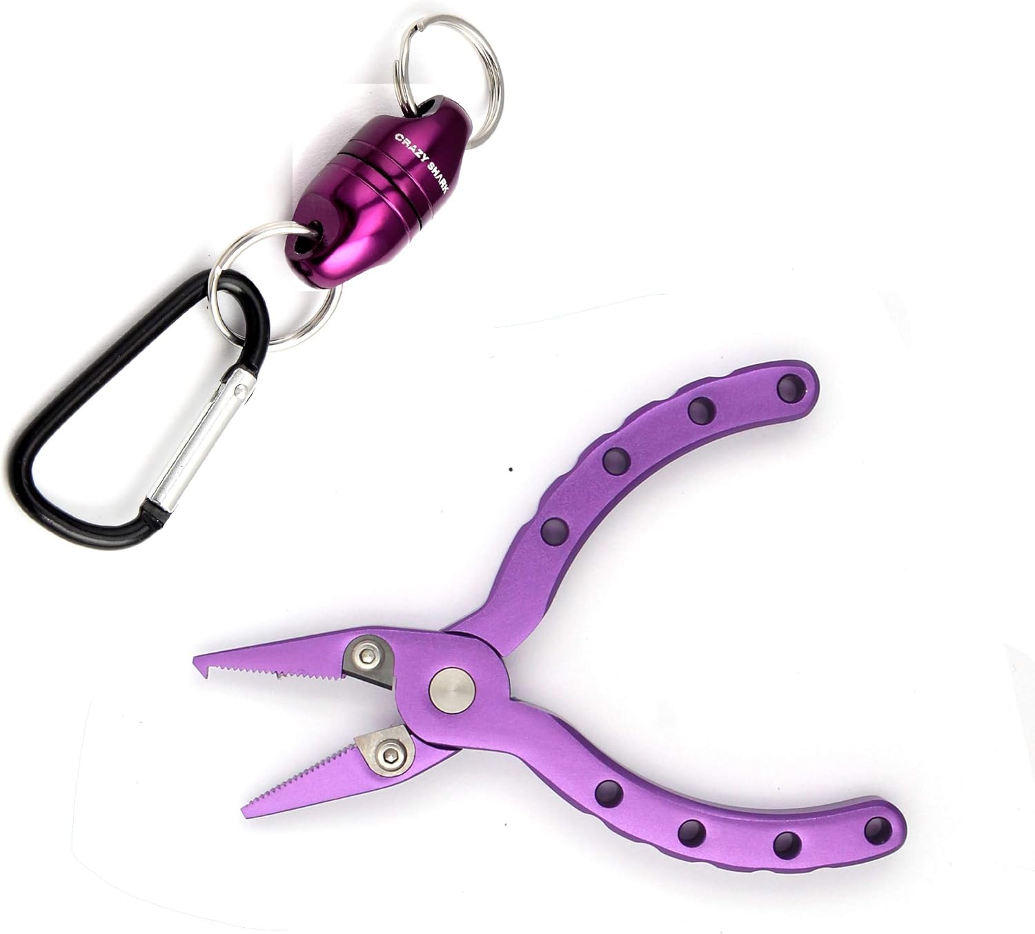 BRAND, CATEGORY, CRAZY SHARK, PLIERS & HOOK REMOVERS, CRAZY SHARK Mini Aluminum Flying Fishing Pliers Portable Tool for Fishing with Sheath and Lanyard 4.5in