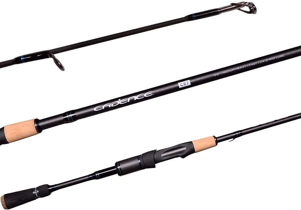 BRAND, CADENCE, CATEGORY, RODS, Cadence CR7 Spinning Rod, Fishing Rod with 40 Ton Carbon,Fuji Reel Seat,Durable Stainless Steel Guides with SiC Inserts,Full Assortment of Lengths, Actions for Spinning Reels