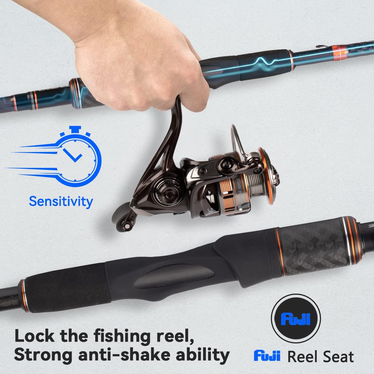 BRAND, CADENCE, CATEGORY, RODS, Cadence Primo Spinning Rod, 40-ton Carbon Blank, Fuji Reel Seat, Durable Fuji Stainless-Steel Guides with SIC Inserts, Lightweight, Durable & Sensitive Rod, Multiple Actions