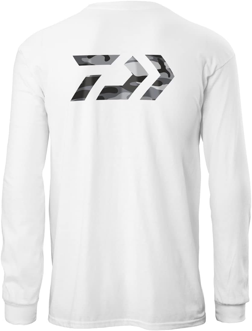 BRAND, CATEGORY, DAIWA, T-SHIRTS, DAIWA D-VEC Gray CAMO Print Long Sleeve T-Shirt White L