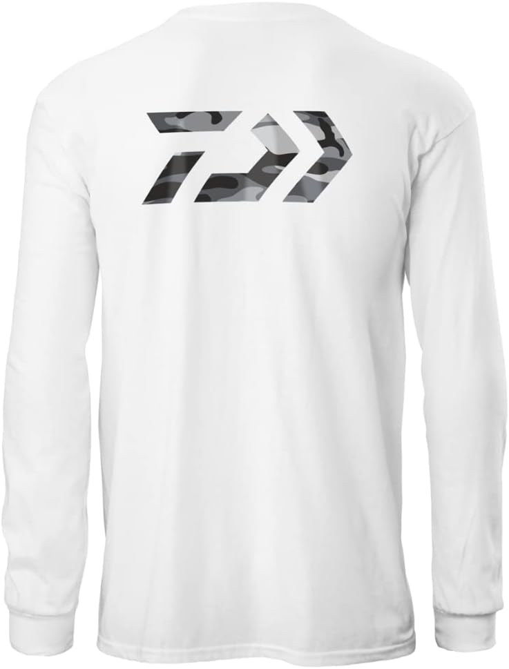 BRAND, CATEGORY, DAIWA, DAIWA, T-SHIRTS, DAIWA D-VEC Gray CAMO Print Long Sleeve T-Shirt White XXL