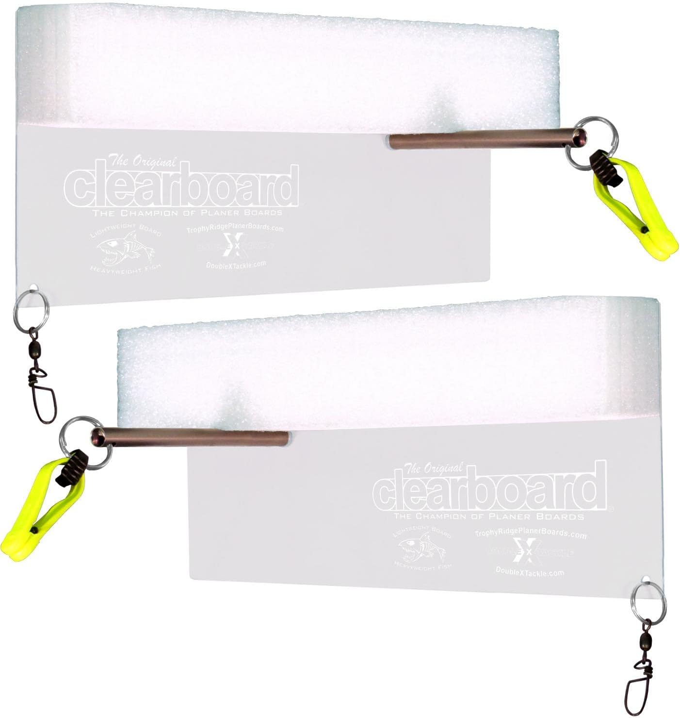 BRAND, CATEGORY, DOWNRIGGERS, RAINBOW, Double X Tackle OCB-10.5 Planer Board 5.5"X10.5" 2pk Box Clear, One Size