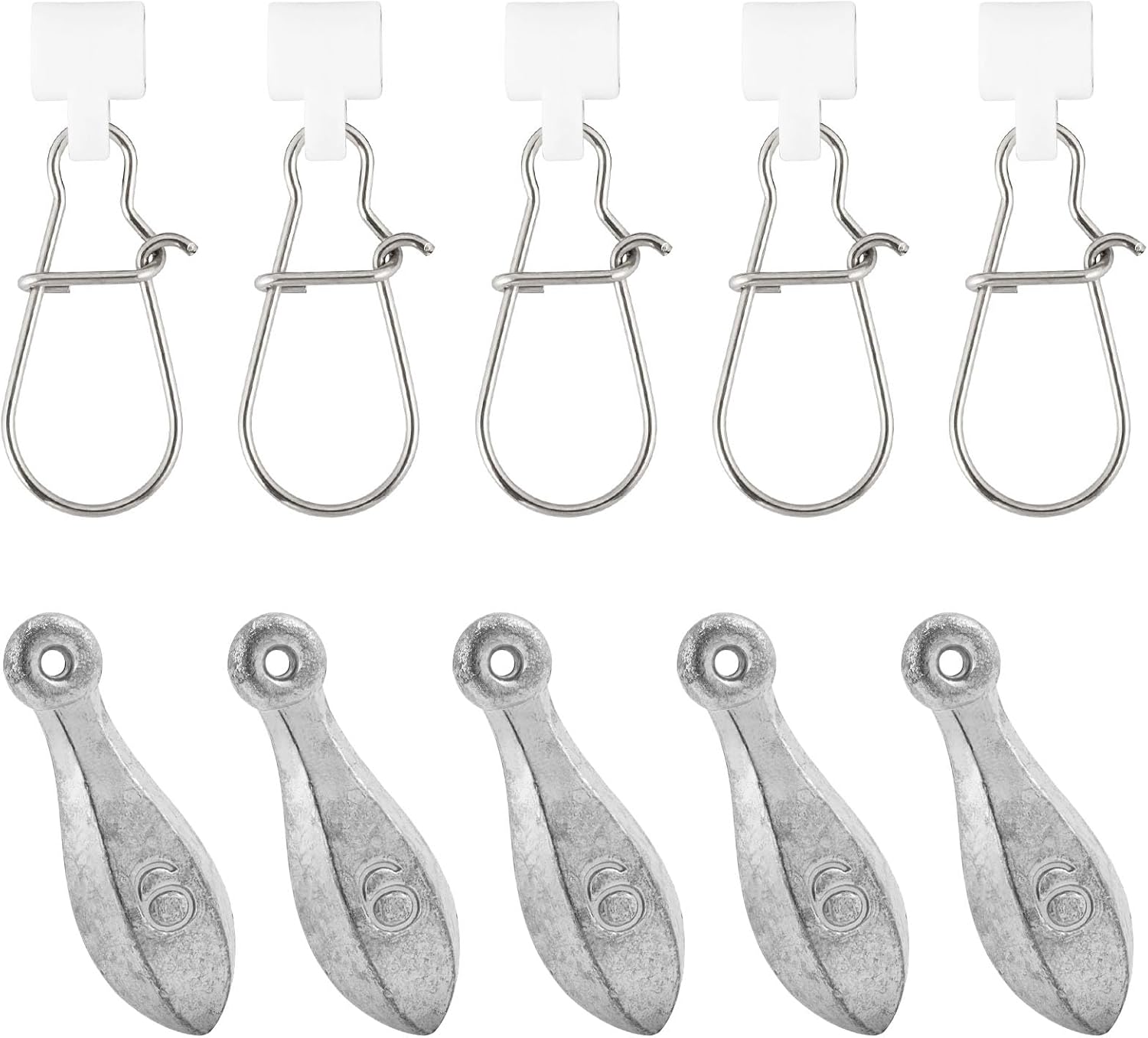 BRAND, CATEGORY, DR.FISH, SINKERS & WEIGHTS, Dr.Fish 100 Pack Sinker Slides White with 5 Pack Fishing Bank Sinkers 4oz