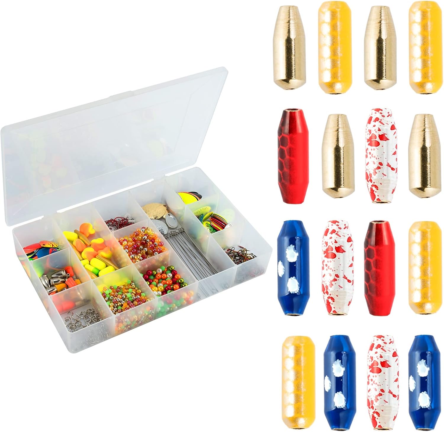 BRAND, CATEGORY, DR.FISH, SPINNERS & SPINNERBAITS, Dr.Fish 1720-Pieces Walleye Rig Making Kit with 50 Brass Lure Bodies