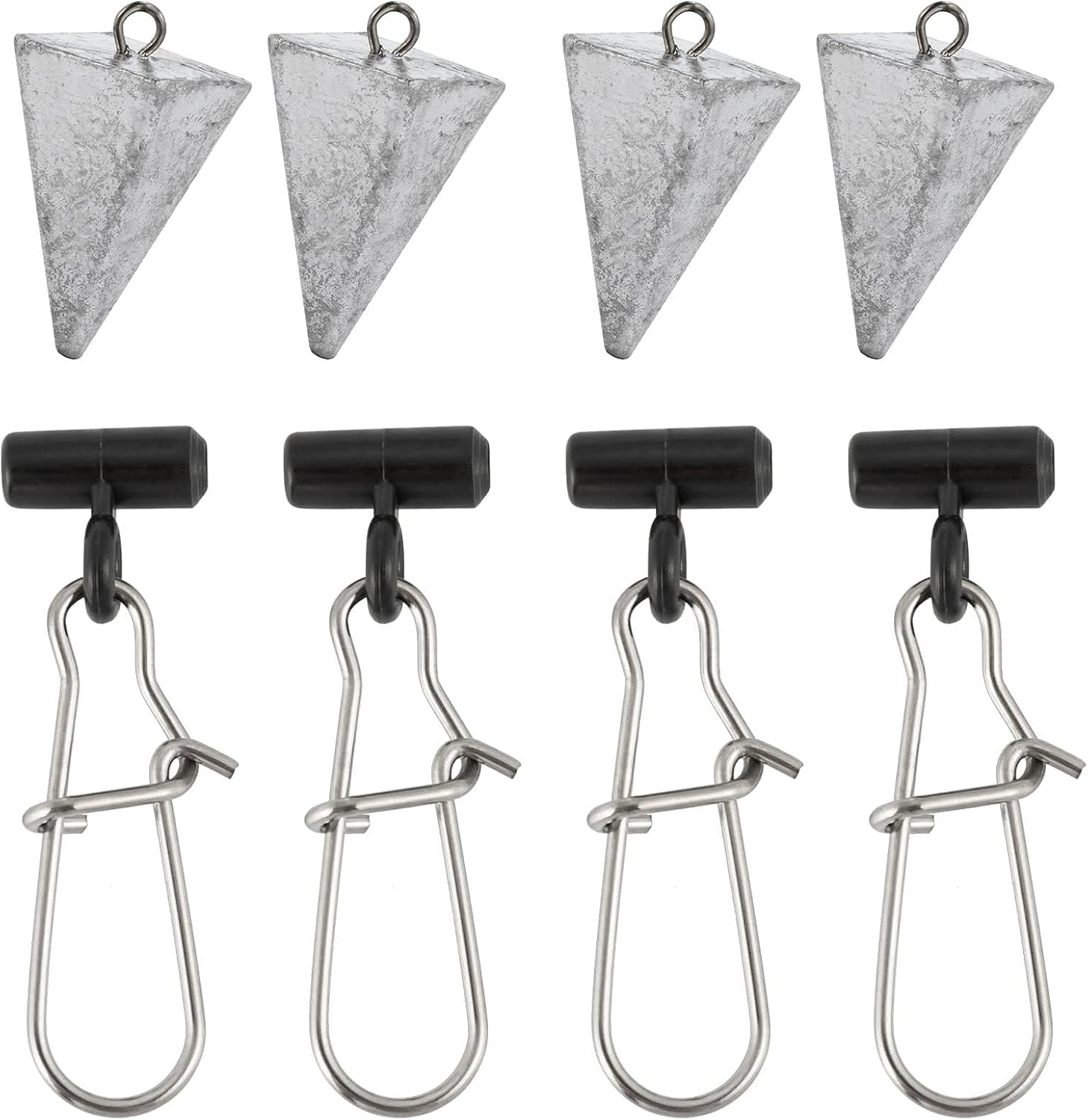 BRAND, CATEGORY, DR.FISH, SINKERS & WEIGHTS, Dr.Fish 10 Pack 4oz Pyramid Sinkers with 30 Sinker Slides