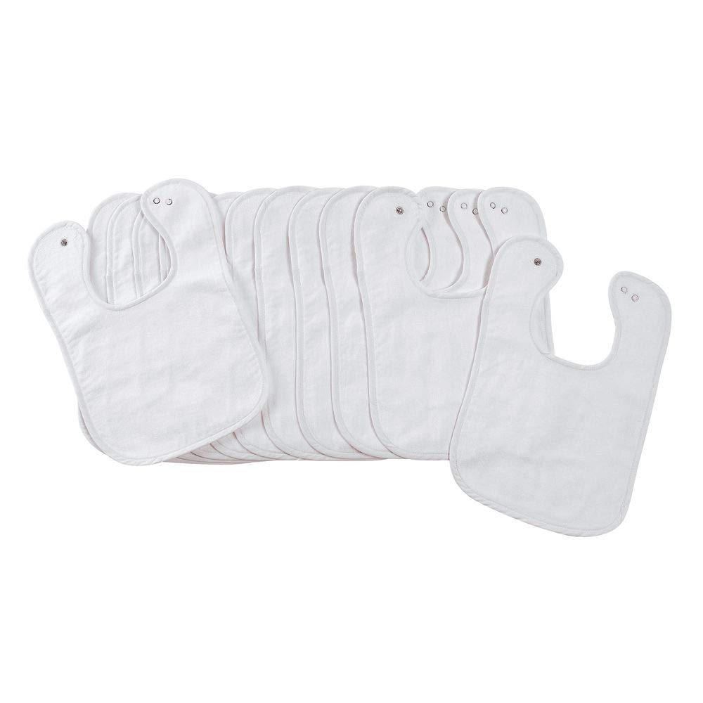 BRAND, CATEGORY, ENVIRONMENTS, SWIVELS & SNAPS, Environments Dozen White Bibs with Snaps (Item # 900521)