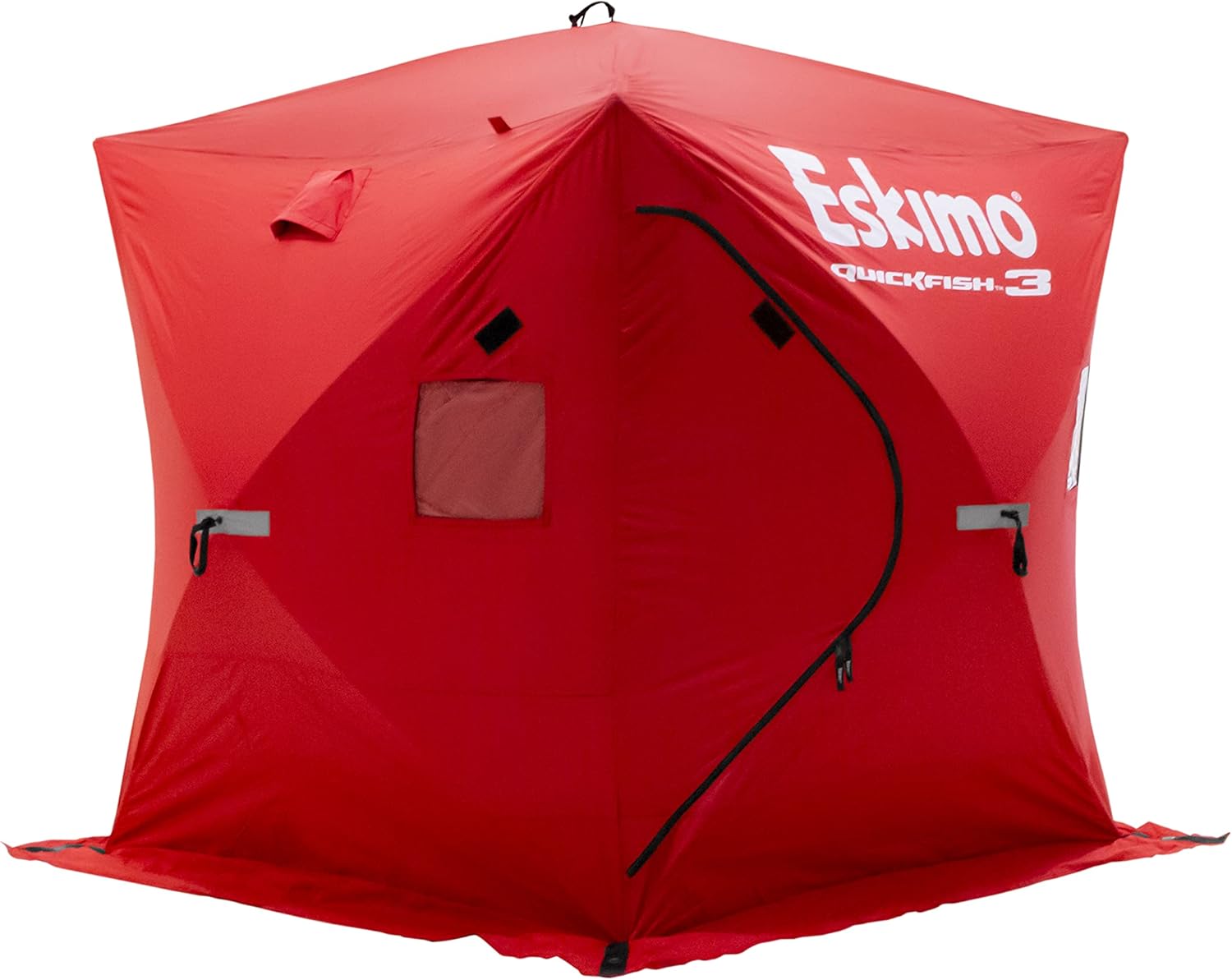 BRAND, CATEGORY, ESKIMO, SHELTERS, Eskimo 69143 Quickfish 3 Pop-Up Portable Hub-Style Ice Fishing Shelter, 34 Square Feet of Fishable Area, 3 Person Shelter