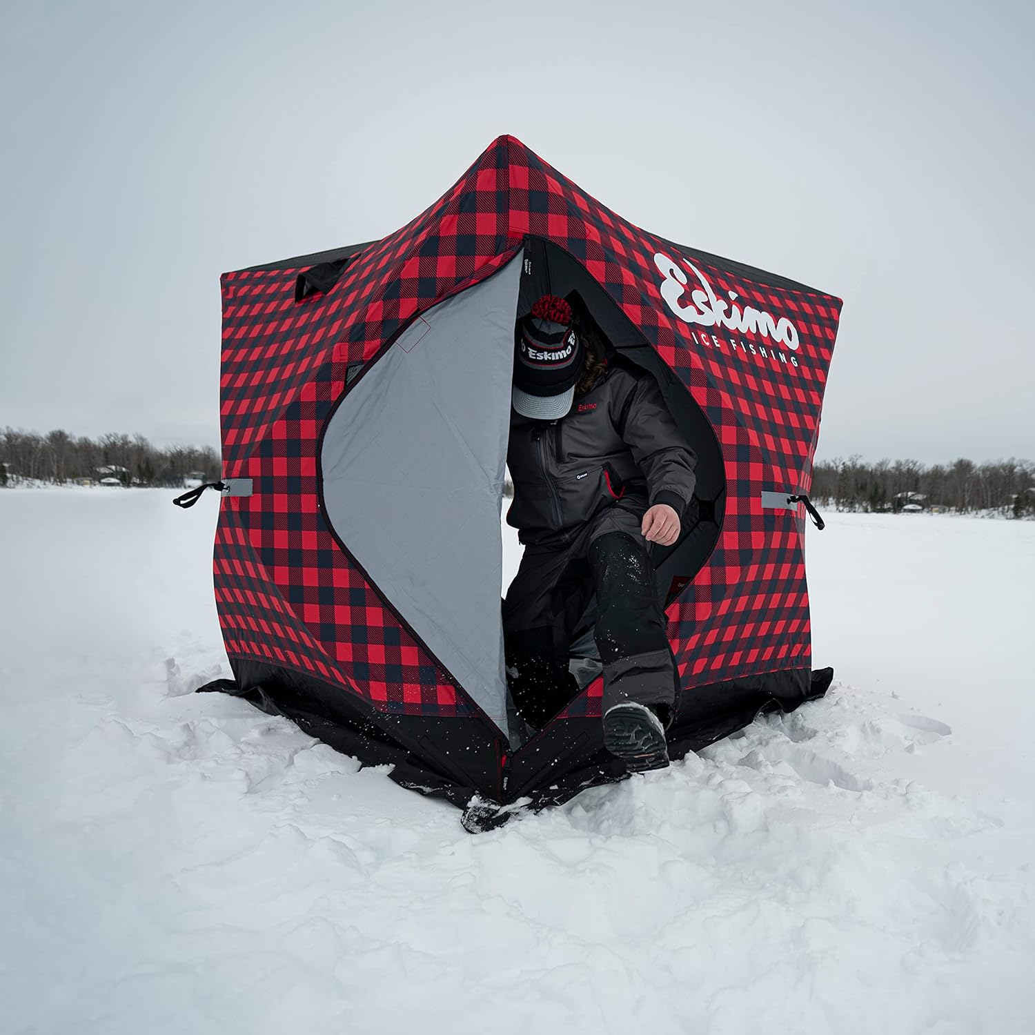 BRAND, CATEGORY, ESKIMO, ESKIMO, TENTS, Eskimo QuickFish™ 3i Limited Edition, Pop-Up Portable Shelter, Insulated, Plaid, Three Person, 41445