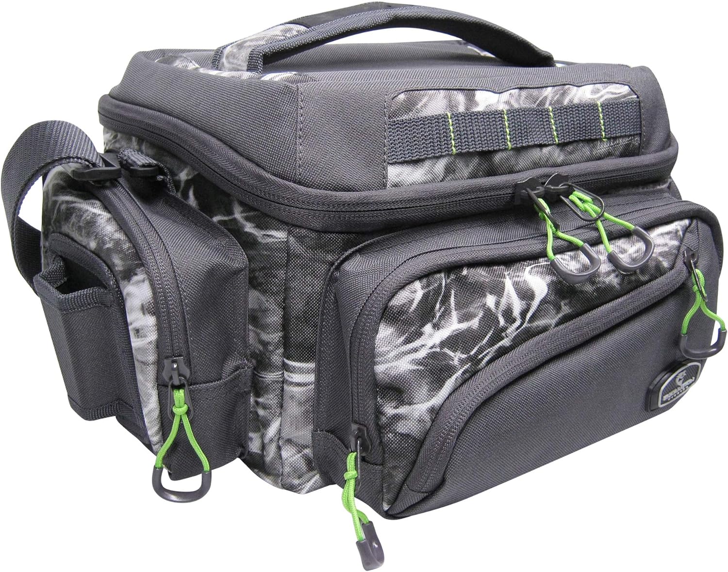 BRAND, CATEGORY, EVOLUTION OUTDOOR, TACKLE STORAGE BAGS & WRAPS, Evolution Outdoor Large Mouth Mossy Oak Tackle Bag Manta Grey Camo Evolution Fishing