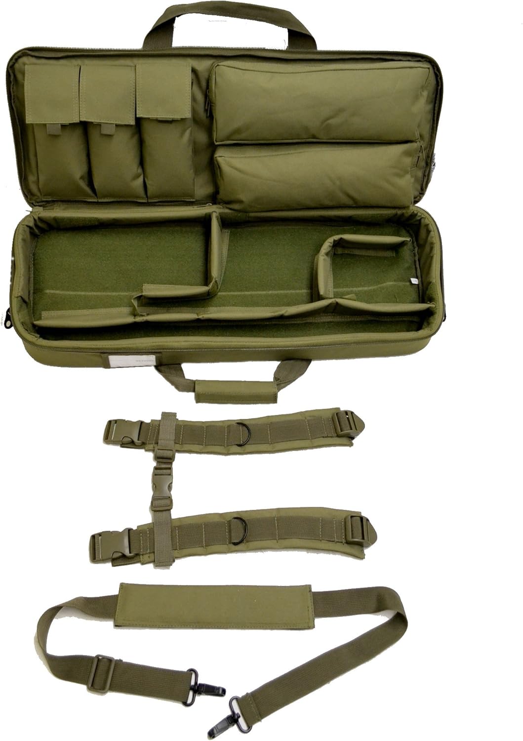 BRAND, CATEGORY, EXPLORER, SOFT RIFLE CASES, Explorer Mojo Ranger Rifles Weapon Gun Case Padded Long Tactical Carrying Military Backpack Bag with YKK Zippers with Storage Molle Pouches, Integrated 4 Pistol Cases (Mj01-OD7)