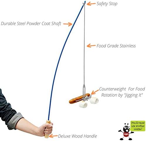 BRAND, CATEGORY, COOKING UTENSILS, FIREBUGGZ, Family Fun Pak Marshmallow and Weiner Roasting Sticks. Set Includes 2-Fire Fishing Poles, 2-Crank EEZ Campfire Roasters, Roaster Holder, and Carry Bag