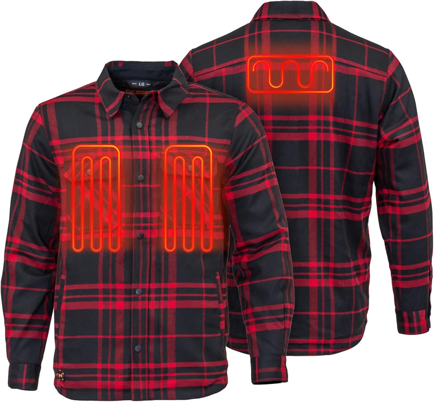 BRAND, CATEGORY, FIELDSHEER, HUNTING, Fieldsheer MWMJ53010623 Flannel Heated Jacket Men's 7.4V BLK/RED 2X