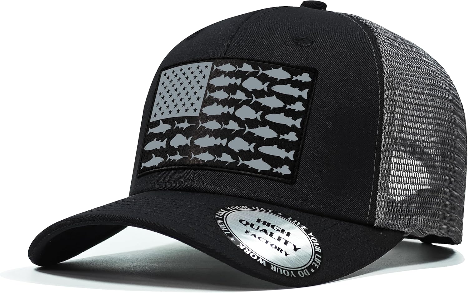 BRAND, CATEGORY, FISHING HATS, ROCEYANG, Fishing Gifts for Men Women, Funny Fish Flag Trucker Hat Baseball Cap for Fisherman Unique Stuff