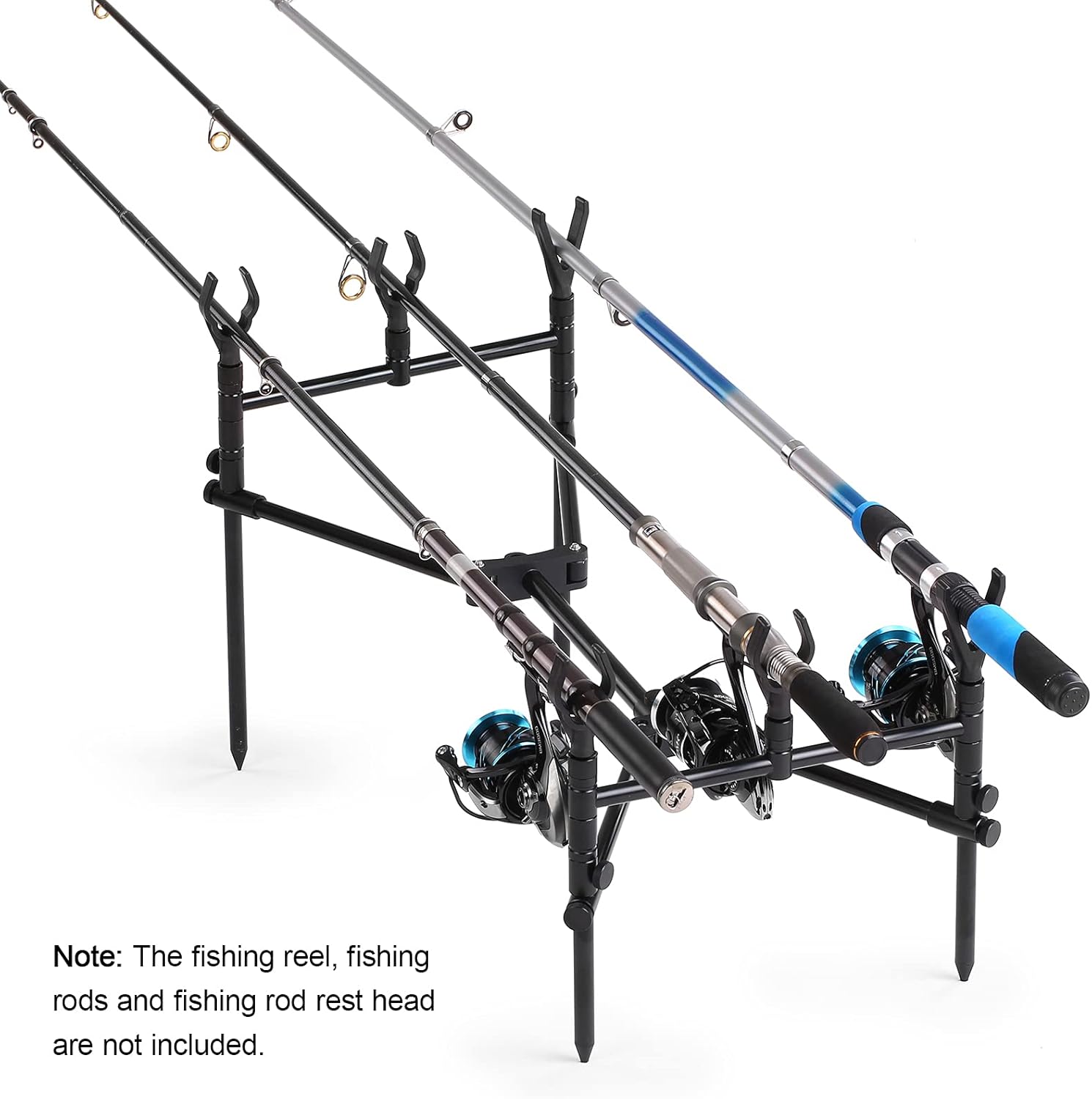 BRAND, CATEGORY, HUIOP, ROD HOLDERS, Fishing Pod Stand,HUIOP Detachable Fishing Rod Stand Buzz Bar Pole Rest Head Folding Retractable Fishing Rod Holder with Carry Bag