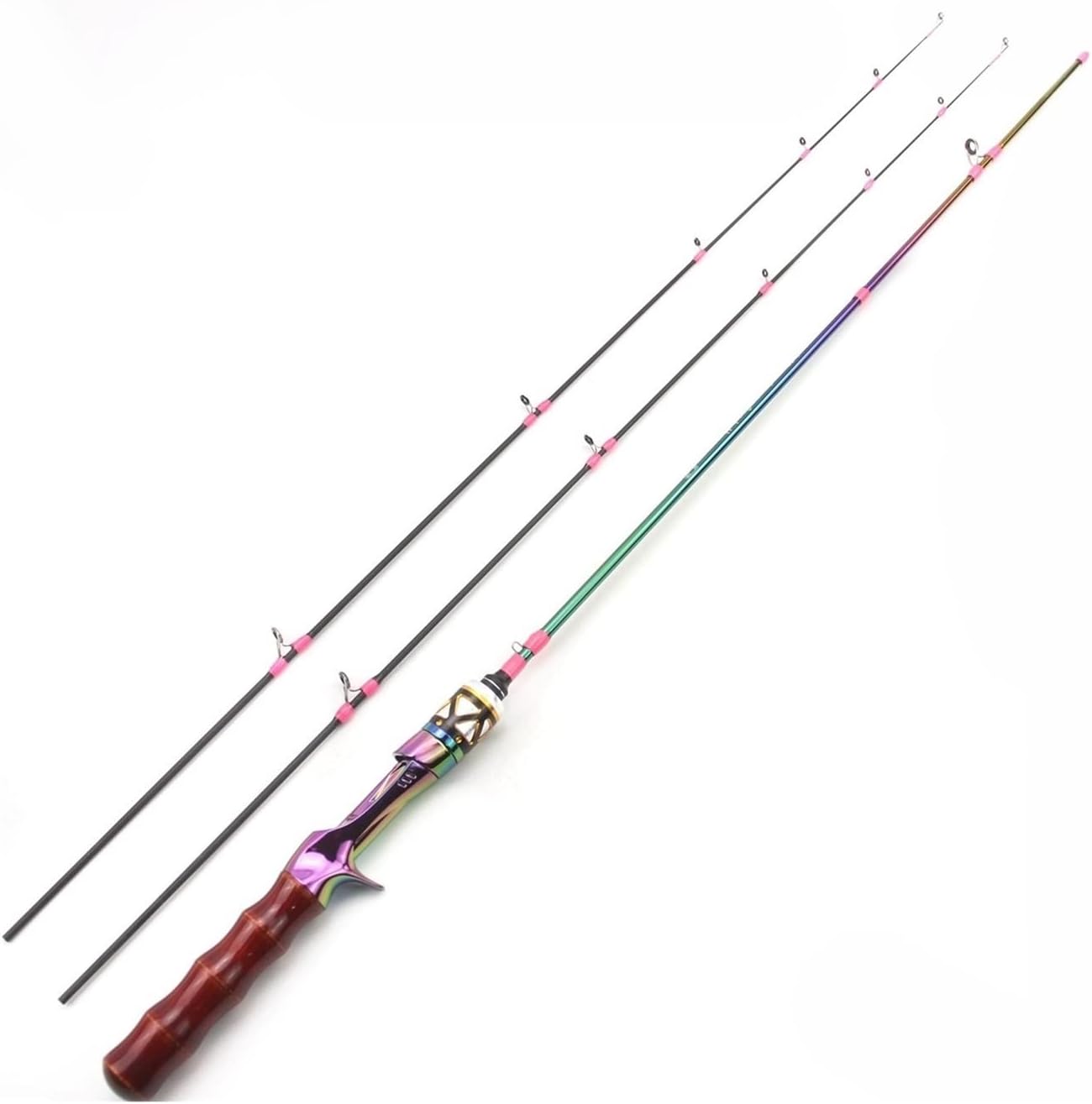 BRAND, CATEGORY, MOOWI, RODS, Fishing Rod 1.68m Carbon Ul Spinning Rod Slow Soft Wooden Handle Casting Rods Ultra Light Lure Fishing Rod Solid 2 Tips Colorful Trout Rod Fishing Pole