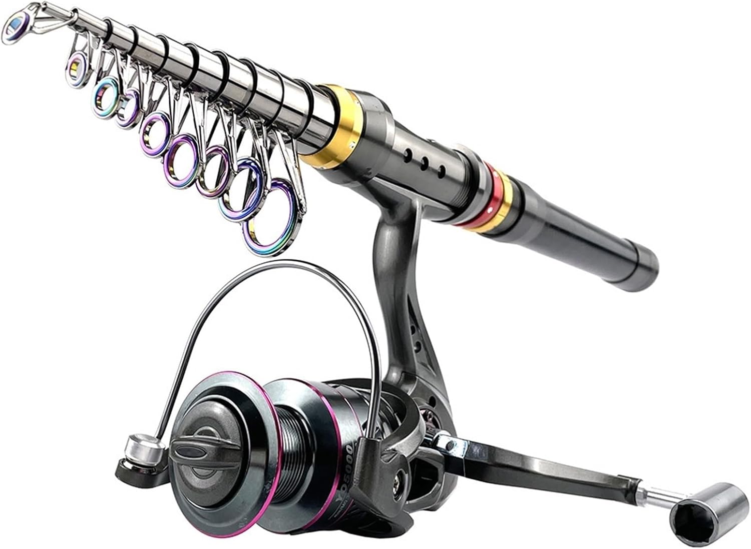 BRAND, CATEGORY, MOOWI, RODS, Fishing Rod 1.8-3.6m Carbon Fiber Spinning Fishing Rod 5.2:1 Fishing Reel Combo Telescopic Fishing Pole Spinning Reel Kit Fishing Pole