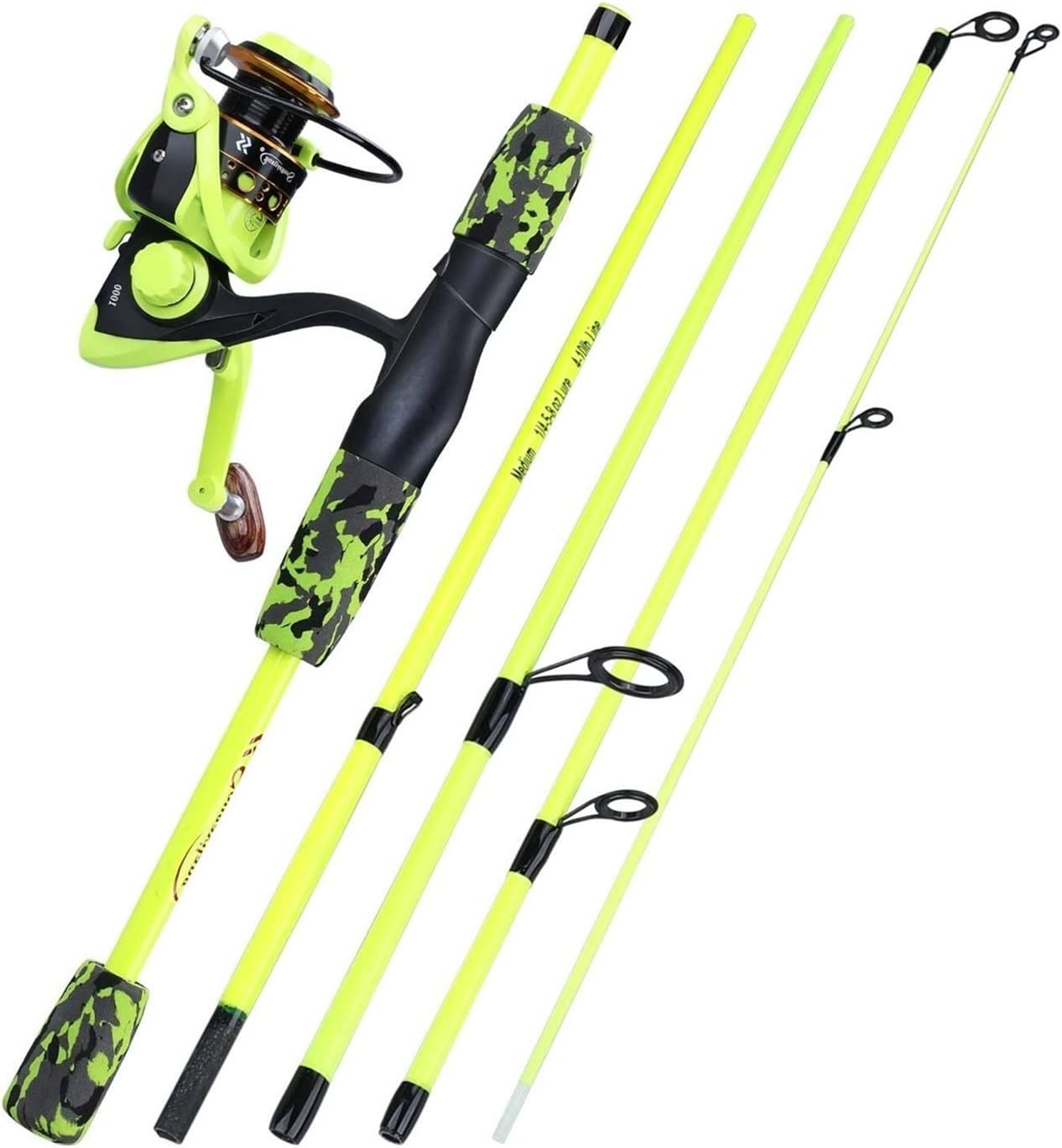 BRAND, CATEGORY, MOOWI, RODS, Fishing Rod 1.7m Fishing Rod Reel Combos 5-Piece Portable Spinning Fishing Pole and Reel Combo for Boys,Girls and Adults Fishing Pole