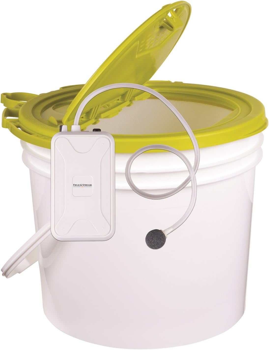 BAIT STORAGE, BRAND, CATEGORY, FLAMBEAU, Flambeau Outdoors 6084FA 8 Qt. Insulated Bait Bucket with Water Resistant Aerator One Combo Pack, Live Bait Bucket and Aerator, Lime Green/White