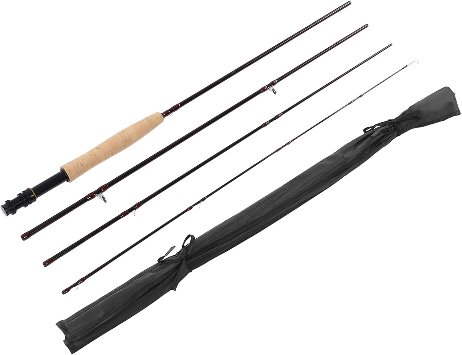 BRAND, CATEGORY, RITOEASYSPORTS, RODS, Fly Fishing Rod, 4 Section Carbon Fiber Telescopic Portable High Flexibility Fishing Pole with Storage Bag