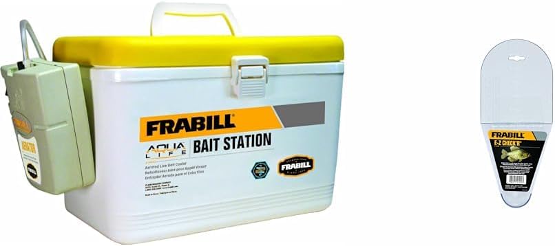 BAIT STORAGE, BRAND, CATEGORY, FRABILL, Frabill Bait Box with Aerator | Live Bait Storage Cooler with Portable Aerator | 8-Quart Capacity