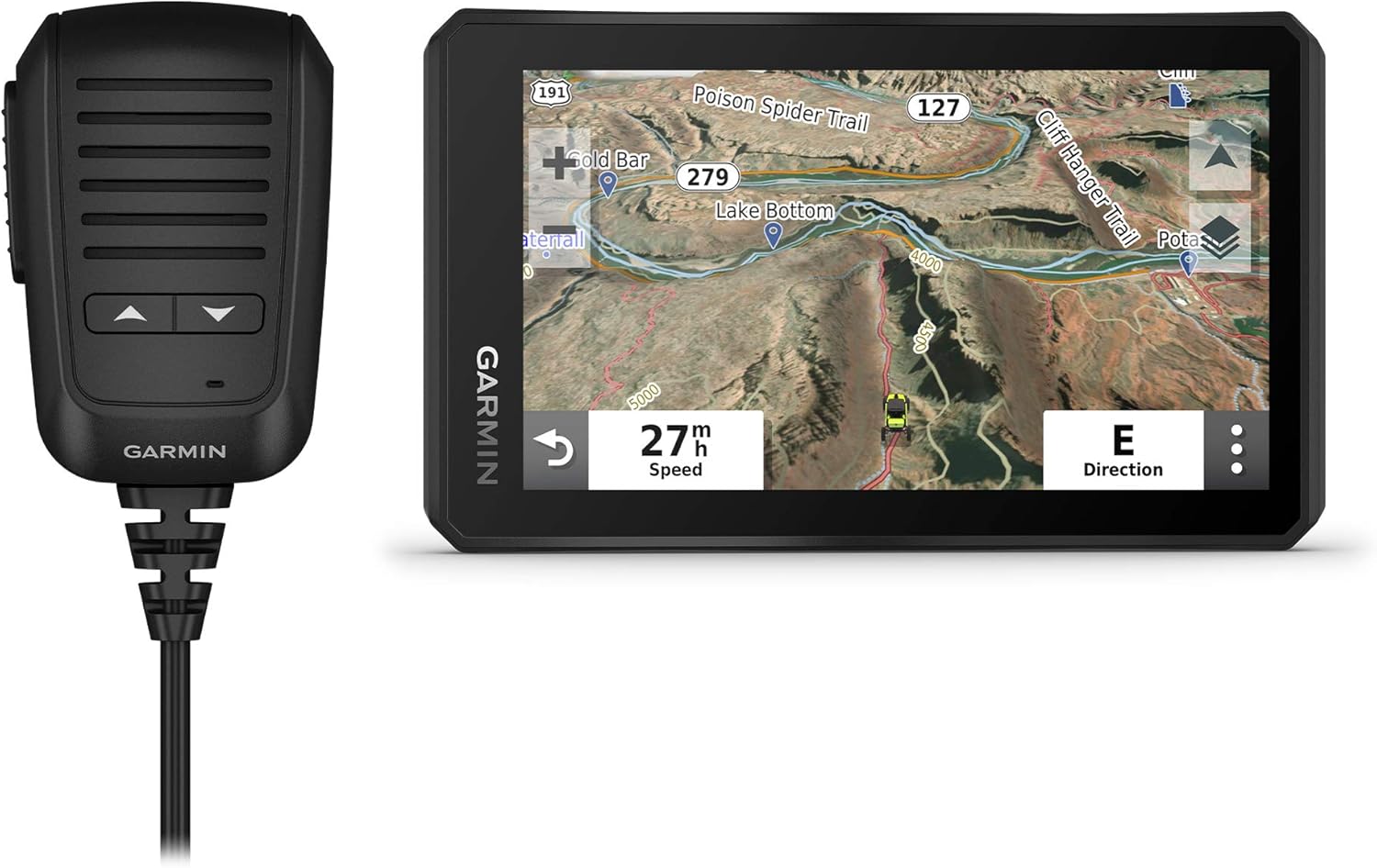 BRAND, CATEGORY, GARMIN, HANDHELD GPS UNITS, Garmin Tread Powersport Off-Road Navigator, Includes Topographic Mapping, Private and Public Land Info and More, 5.5" Display