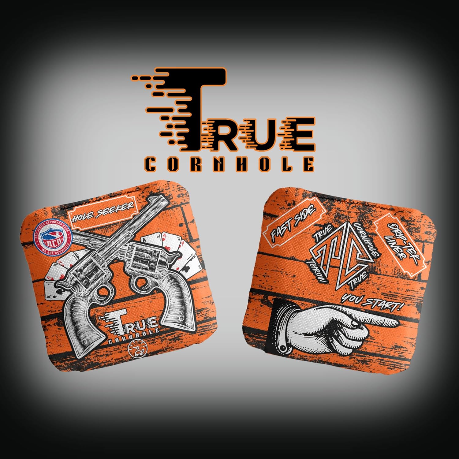 BRAND, CATEGORY, CORNHOLE BAGS, TRUECORNHOLE, Holeseeker ACO (American Cornhole Organization) Approved Professional Cornhole Bags, ALL weather, stick and slick 3/6 speed pro flat disc resin