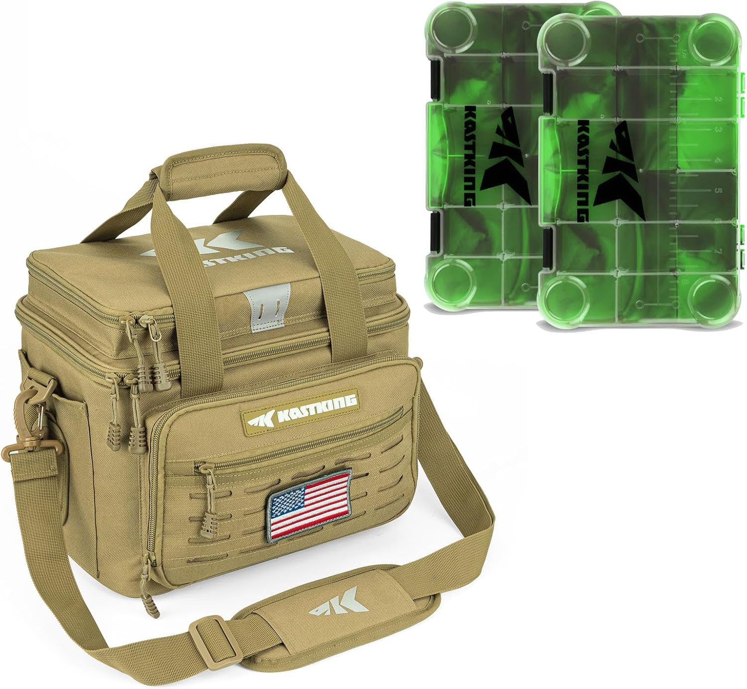 BRAND, CATEGORY, KASTKING, TACKLE BOXES, KastKing Bait Vault Camouflage Tackle Box with KastKing Karryall Fishing Tackle Bags