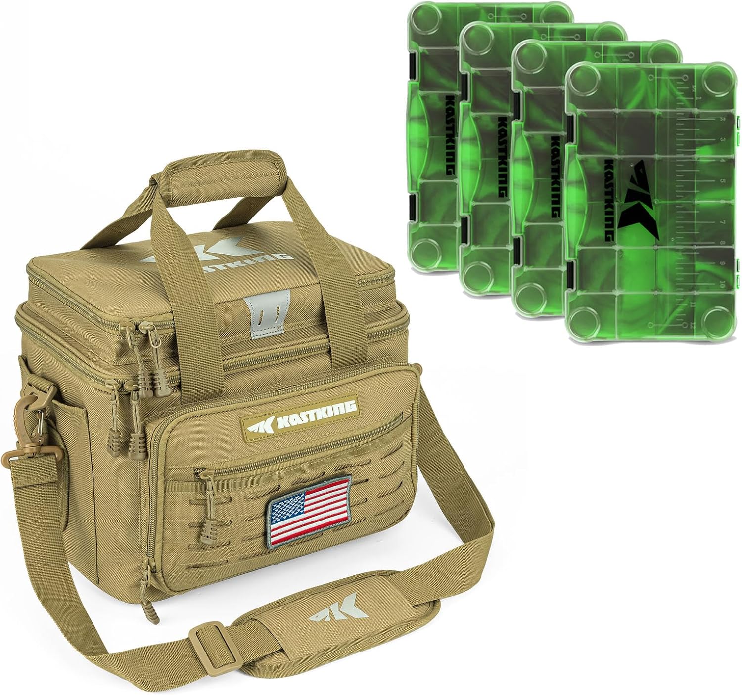 BRAND, CATEGORY, KASTKING, TACKLE BOXES, KastKing Bait Vault Camouflage Tackle Box with KastKing Karryall Fishing Tackle Bags