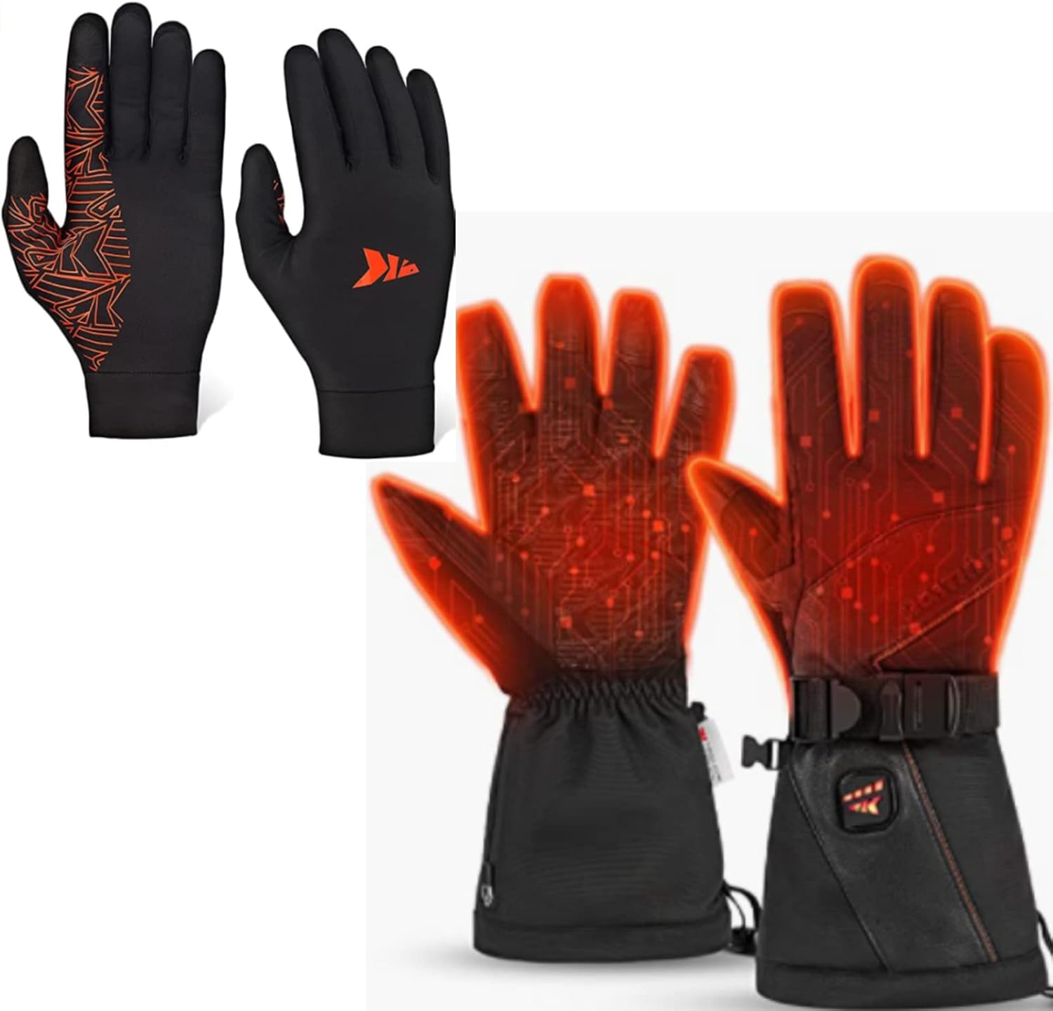 BRAND, CATEGORY, FISHING GLOVES, KASTKING, KastKing Heated Gloves & Liner Gloves Medium Size - All Around Safe Warmth, Waterproof, Rechargeable Winter Snow Gloves for Men Women, Fishing Skiing, or Any Cold Weather Activity