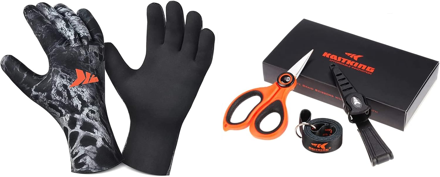 BRAND, CATEGORY, FISHING GLOVES, KASTKING, KastKing IceRiver Fishing Gloves and Fishing Line Scissors