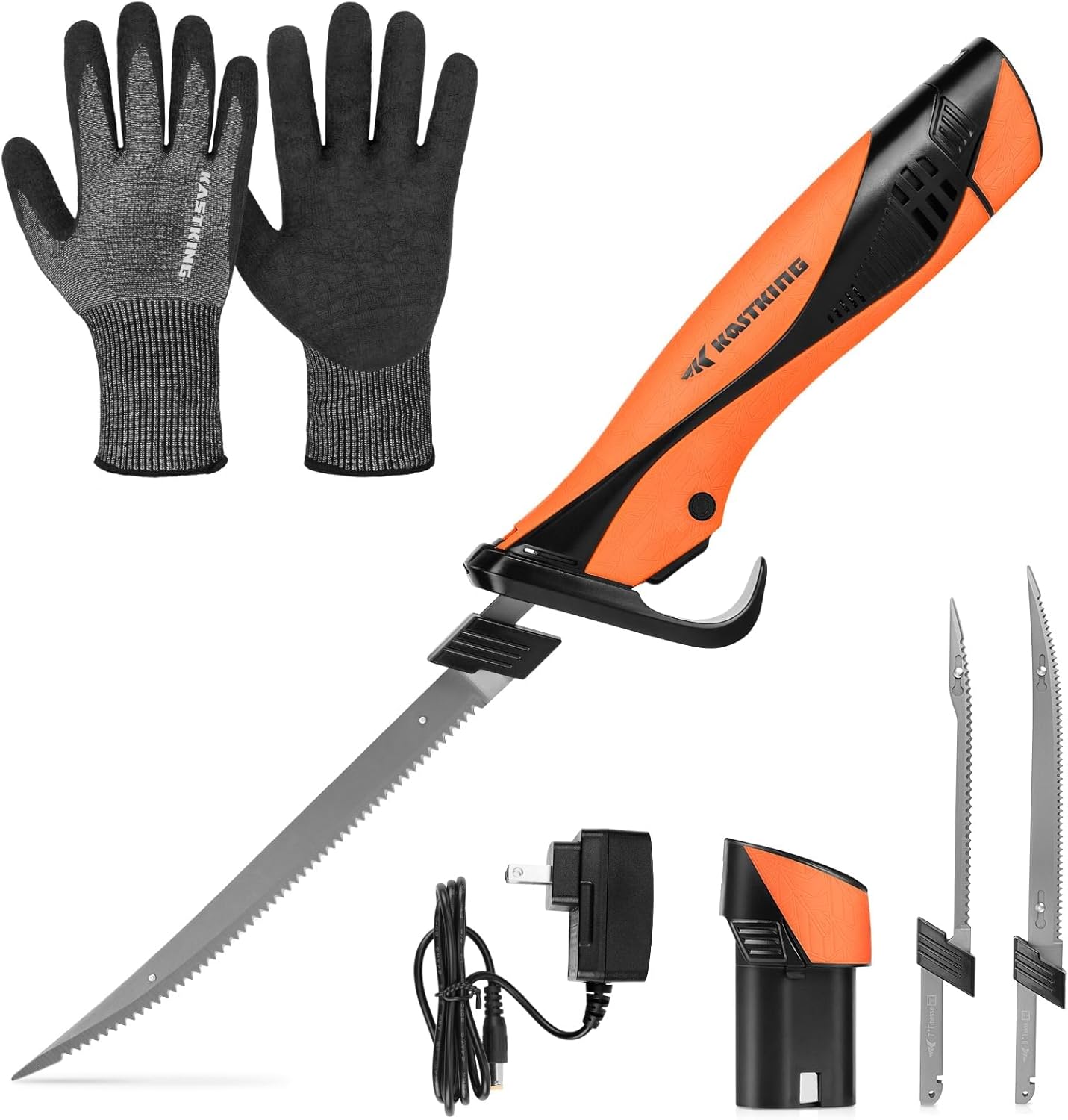 BRAND, CATEGORY, FILET & BAIT KNIVES, KASTKING, KastKing Kut Safe Fillet Gloves&KastKing Electric Fillet Knife Speed Demon Pro Li