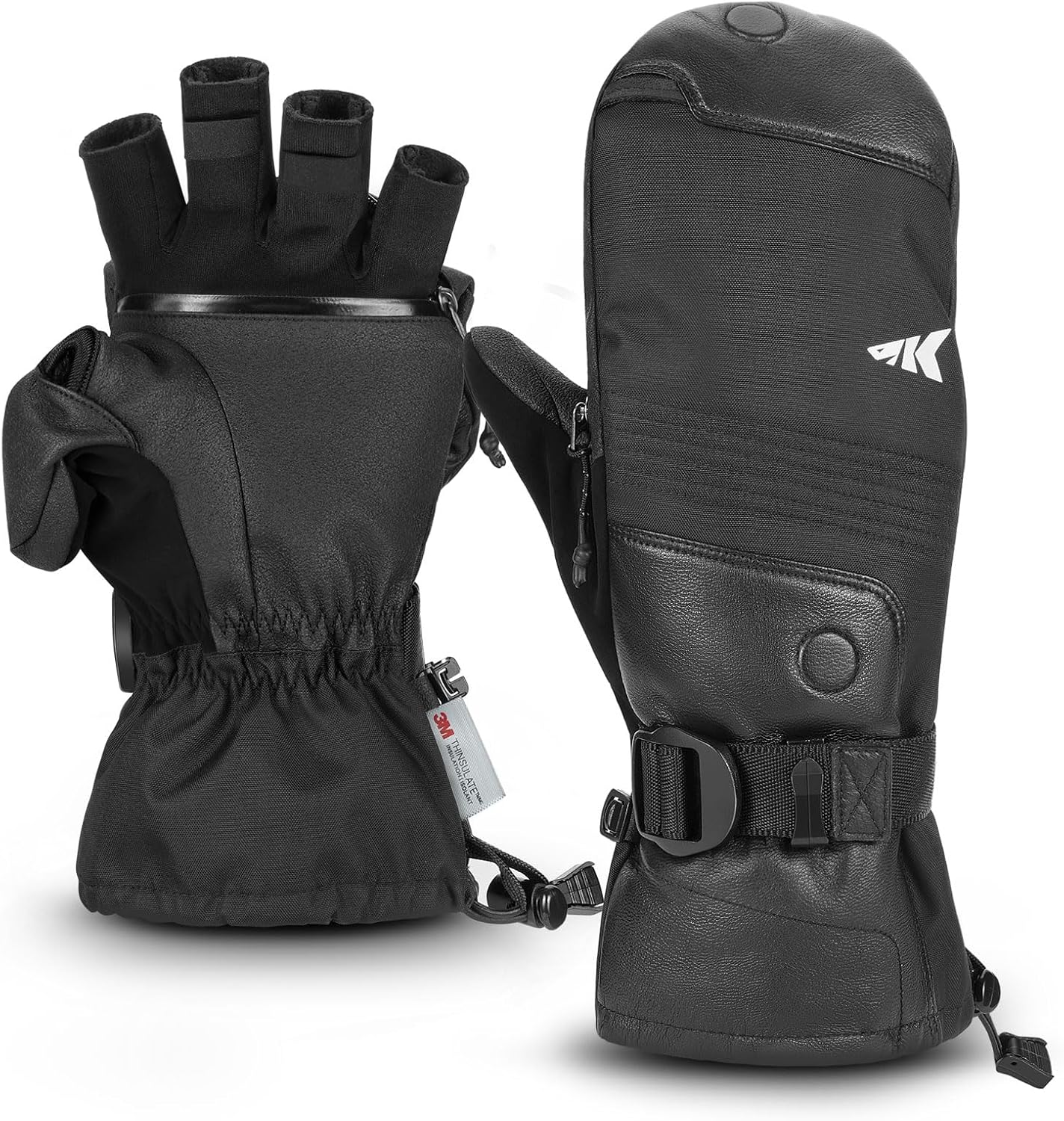 BRAND, CATEGORY, FISHING GLOVES, KASTKING, KastKing ThermoGrip Mittens, Ice Fishing, Ski & Hiking Convertible Gloves for Women & Men - Water-Resistant Snow Mittens