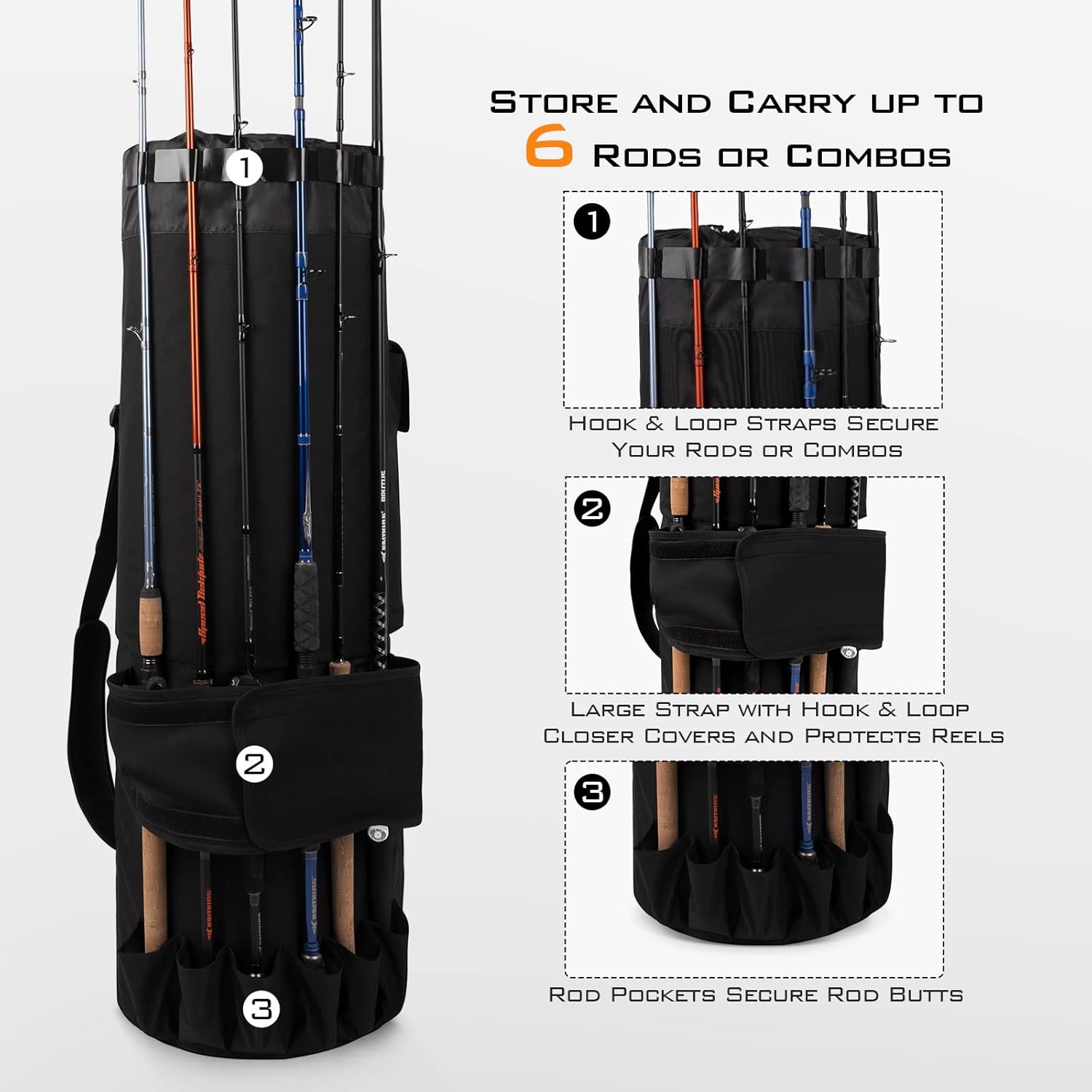 BRAND, CATEGORY, KASTKING, TACKLE STORAGE BAGS & WRAPS, KastKing Karryall Fishing Rod Bag Shade Trekker Boonie Hat