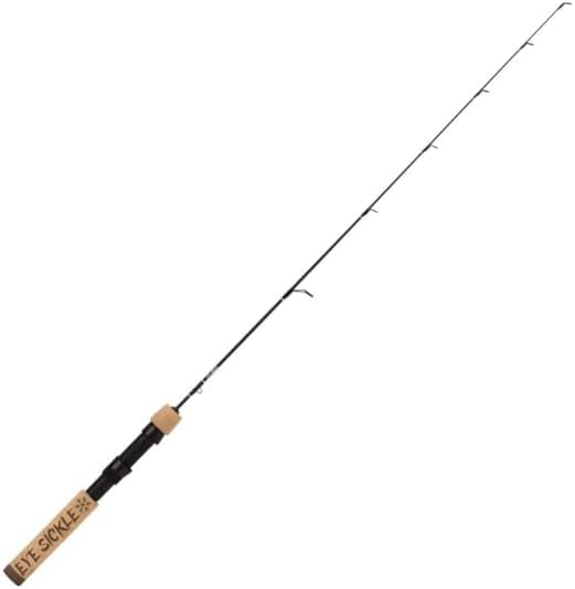 BRAND, CATEGORY, LAKE EFFECT, RODS, Lake Effect EyeSickle Rod Walleye Ice Rods, 36in, Med Action Graphite Blank, Titanium SICKLE36