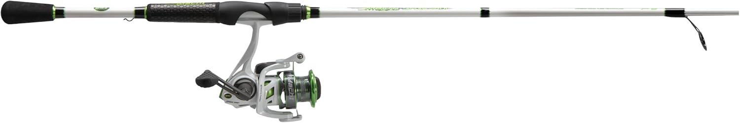 BRAND, CATEGORY, LEW'S, SPINNERS & SPINNERBAITS, Lew's MACH 1 Spinning Reel and Fishing Rod Combo, IM8 Graphite Blank Fishing Rod, Right or Left-Hand Retrieve, Split Grip Winn Dri-Tac Handle, White