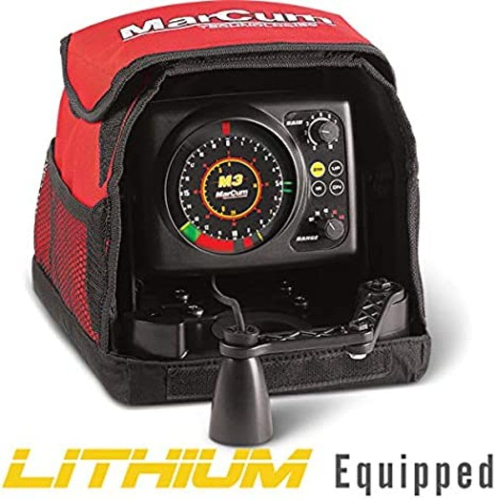 BRAND, CATEGORY, FISH FINDERS & DEPTH FINDERS, MARCUM, MarCum M3L Lithium Equipped Flasher System | Ice Fishing Gear | Fish Finder | Tech Gadgets for Fishing | Fishing Gear and Equipment