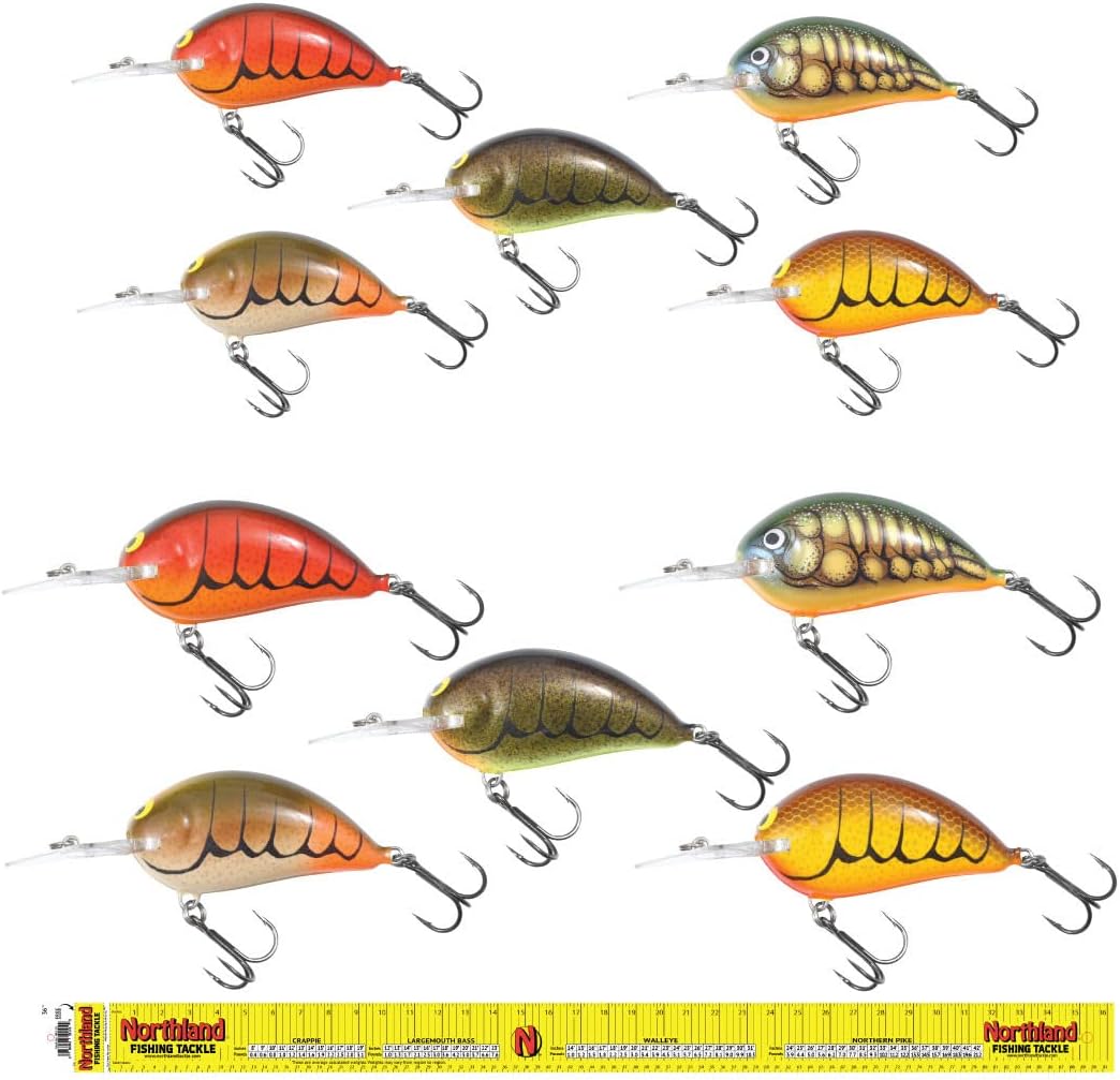 ATTRACTANTS, BRAND, CATEGORY, NORTHLAND TACKLE, Northland Fishing Tackle Rumble Bug Craw Crankbait Bundle, 10 Lures per Kit, Crawfish Colors for Bass & Walleye